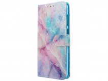 Book Case Mapje Pastel Marble - Huawei Y7 2019 hoesje