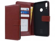 Book Case Mapje Bruin - Huawei Y7 2019 hoesje