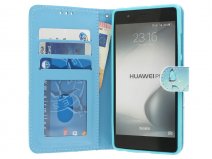 Blue Butterflies Bookcase - Huawei P9 Hoesje