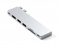 Satechi USB-C Pro Hub Slim voor MacBook Zilver - USB4, HDMI, Kaartlezer & Meer