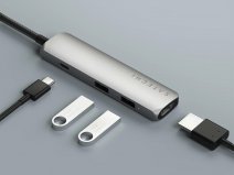 Satechi USB-C 4-in-1 Slim Multi-Port Adapter - Zilver