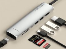 Satechi USB-C 7-in-1 Slim Multiport Adapter met Ethernet - Zilver