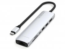 Satechi USB-C 7-in-1 Slim Multiport Adapter met Ethernet - Zilver