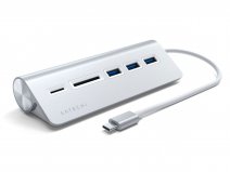 Satechi Aluminium USB-C Hub en Kaartlezer - Zilver