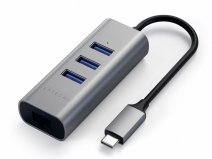 Satechi USB-C 2-in-1 Slim Multi-Port Adapter - USB-A en Ethernet - Space Grey