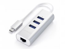 Satechi USB-C 2-in-1 Slim Multi-Port Adapter - USB-A en Ethernet - Zilver