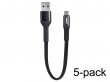 5-pack Korte USB-A naar USB-C kabels (20 cm)