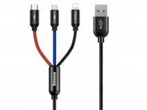 Baseus 3in1 kabel: USB-A naar USB-C + Lightning + Micro-USB