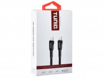 USB-C naar USB-C Kabel Kort 30cm - Nylon Geweven - 60W