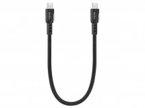 USB-C naar USB-C Kabel Kort 30cm - Nylon Geweven - 60W