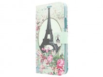 Retro Paris Book Case Hoesje voor Microsoft Lumia 640