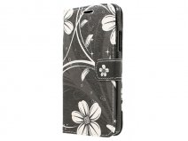 White Flowers Book Case Hoesje voor Microsoft Lumia 640