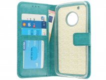 Bookcase Turquoise - Motorola Moto G5 Plus hoesje