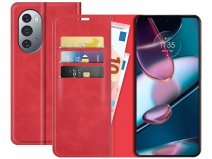 Just in Case Slim Wallet Case Rood - Motorola Edge 30 Pro hoesje