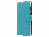 Bookcase Mapje Turquoise - Motorola Moto E6 Play hoesje
