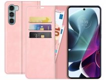 Just in Case Slim BookCase Roze - Motorola Moto G200 5G hoesje