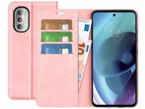 Just in Case Slim BookCase Roze - Motorola Moto G51 5G hoesje