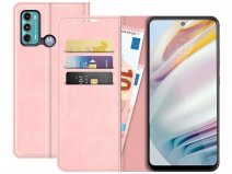 Just in Case Slim BookCase Roze - Motorola Moto G60 hoesje