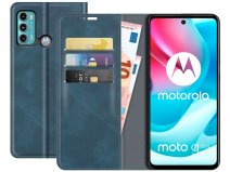 Just in Case Slim BookCase Blauw - Motorola Moto G60s hoesje
