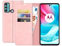 Just in Case Slim BookCase Roze - Motorola Moto G60s hoesje