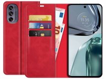 Just in Case Slim Wallet Case Rood - Motorola Moto G62 hoesje