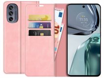 Just in Case Slim Wallet Case Roze - Motorola Moto G62 hoesje