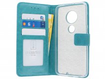 Book Case Wallet Turquoise - Motorola Moto G7 hoesje