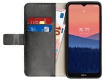 Just in Case Card Wallet Case Zwart - Nokia C21 Plus hoesje