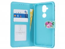 Bloemenprint Bookcase Mapje - Nokia 8.1 hoesje