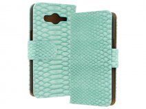 Minty Croco Bookcase - Hoesje voor Samsung Galaxy Core 2