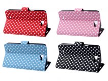 Polka Dot Kunstleren Stand Case voor Samsung Galaxy Note 2 (N7100)