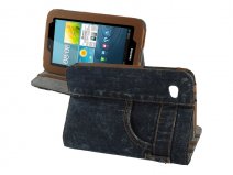 Real Denim Jeans Case Hoes voor Samsung Galaxy Tab 2 7.0