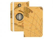 Antique Worldmap Swivel Stand Case voor Samsung Galaxy Tab 3 (7.0)