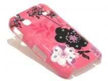 Crystals Pink Flowers Case Samsung Galaxy Gio S5660
