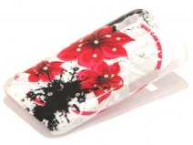Crystals Red Flowers Case Samsung Galaxy Ace S5830