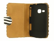 Zebra Book Case - Hoesje voor Samsung Galaxy Mini 2