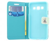 Retro Paris Book Case - Samsung Galaxy A3 2015 hoesje