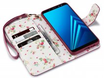 CaseBoutique Bookcase Floral - Galaxy A8 2018 Hoesje