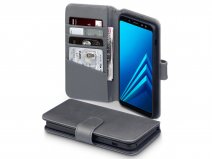 CaseBoutique Bookcase Grijs Leer - Galaxy A8 2018 Hoesje