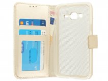 Golden Bookcase Goud - Samsung Galaxy J3 2016 hoesje