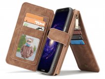 CaseMe 2in1 Wallet Ritsvak Case Bruin - Samsung Galaxy S8 Hoesje