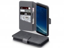 CaseBoutique Grijs Leren Case - Samsung Galaxy S8+ hoesje