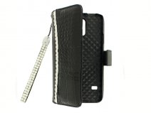 Croco Elegant Wallet Case - Hoesje voor Samsung Galaxy S5