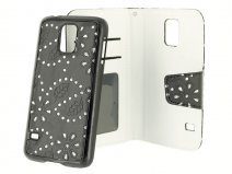 Floral WalletCase Eman met Uitneembare Hard Cover voor Galaxy S5