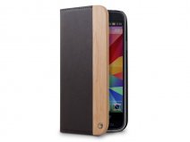 Marblue Milan Houten Leren Wallet - Hoesje voor Samsung Galaxy S5
