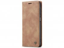 CaseMania Vintage Slim Bookcase Tan - Samsung Galaxy A04s hoesje