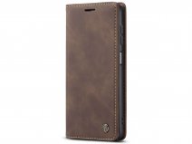 CaseMania Vintage Slim Bookcase Donkerbruin - Samsung Galaxy A14 5G hoesje