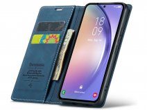 CaseMania Vintage Slim Bookcase Donkerblauw - Samsung Galaxy A15 hoesje