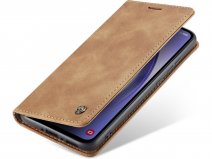 CaseMania Vintage Slim Bookcase Cognac - Samsung Galaxy A18 hoesje