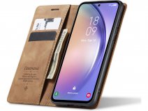 CaseMania Vintage Slim Bookcase Cognac - Samsung Galaxy A18 hoesje